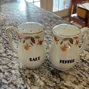 Vintage Hall China "Autumn Leaf" (also known as Jewel Tea)  Salt & Pepper